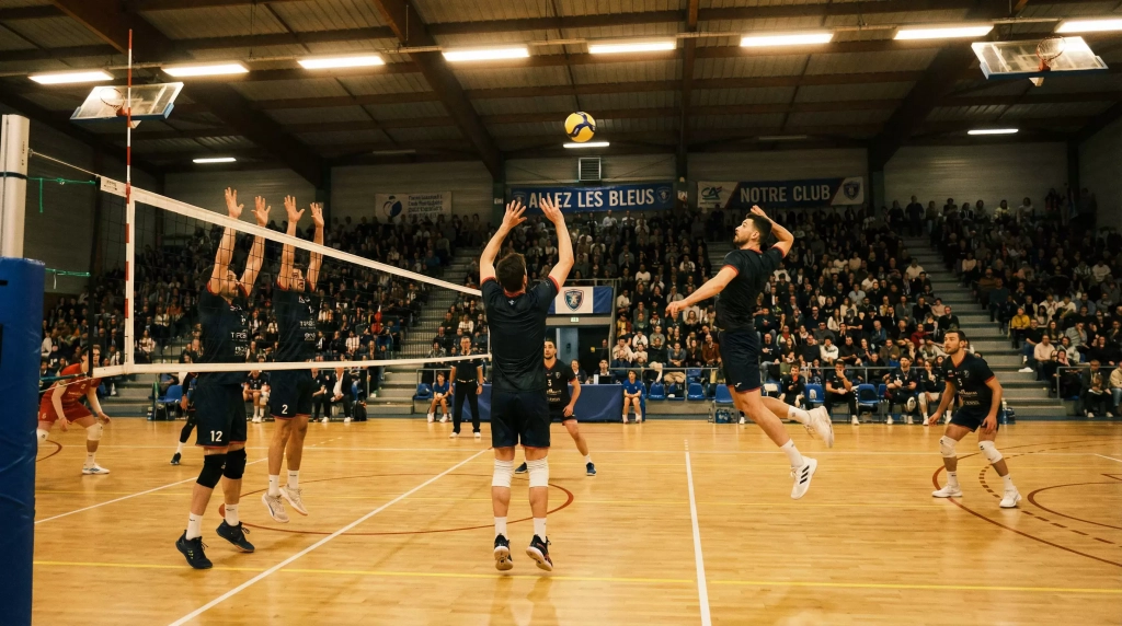 Joueurs de volley-ball en action lors d